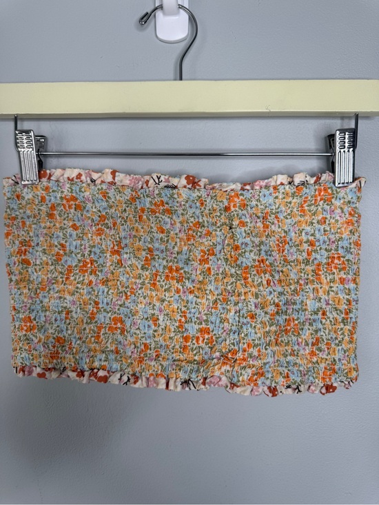 American Eagle Outfitters Tops - American Eagle Outfitters Orange Floral Smocked Tube Top